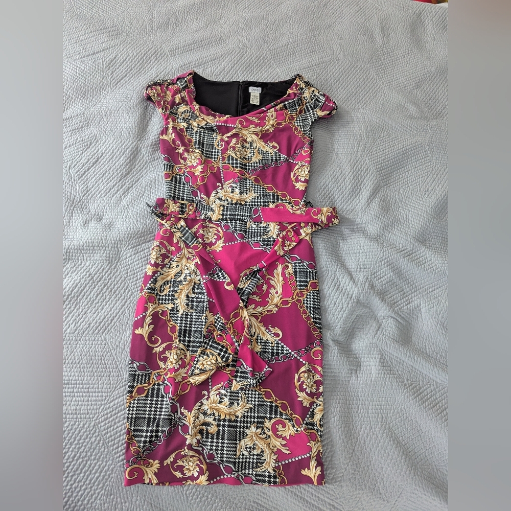 Cache Pink and Black Patterned Dress